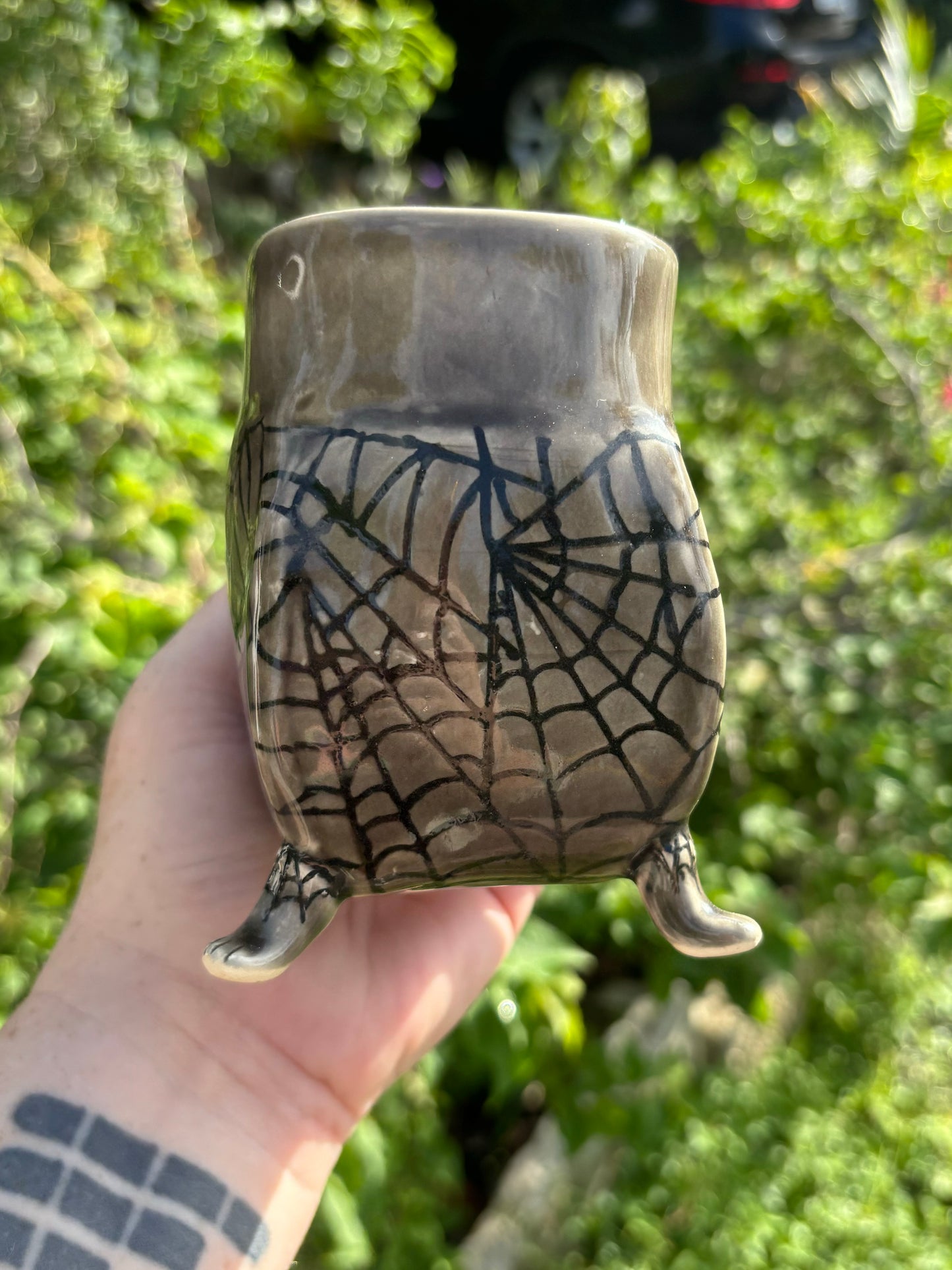 Cottagecore Footed Spiderweb Mug