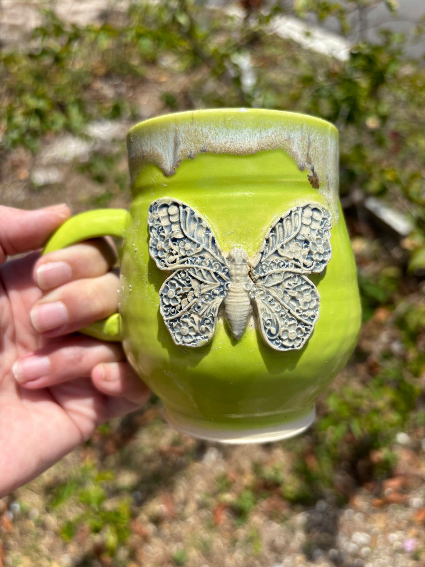 Butterfly Marshmallow Mug in Green