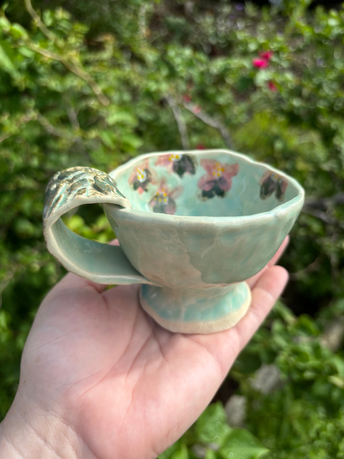 Floral Painted Pinch Pot Teacup